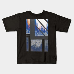 Blue Cityscape early morning Kids T-Shirt